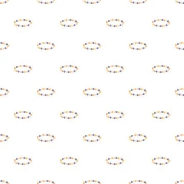 Seamless pattern with beaded bracelets on white background Stock Illustration