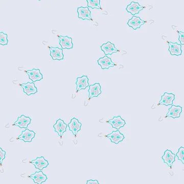 Seamless pattern beadwork boho earrings cartoon vector Stock Illustration