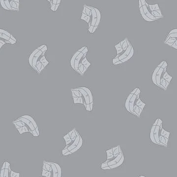 Seamless pattern bean bag chair grey flexible soft furniture drawing 스톡 일러스트