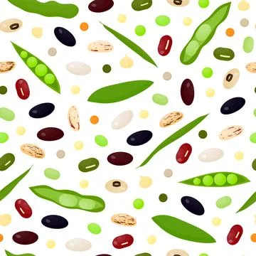 Seamless pattern with beans. Illustrazione stock