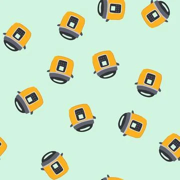 Seamless pattern beans slow cooker cartoon vector 스톡 일러스트