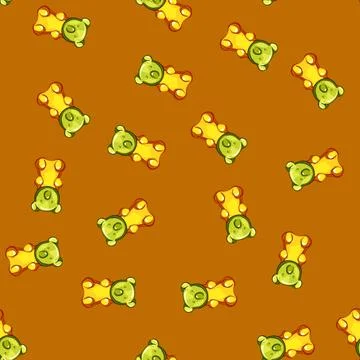 Seamless pattern bear jelly candy cartoon vector 스톡 일러스트