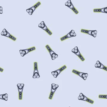 Seamless pattern beard shaver electric cartoon vector Stock Illustration