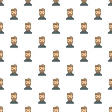 Seamless pattern with bearded man avatar illustration Stock Illustration
