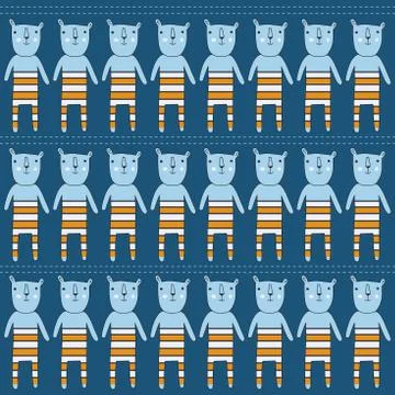Seamless pattern with bears Stock Illustration