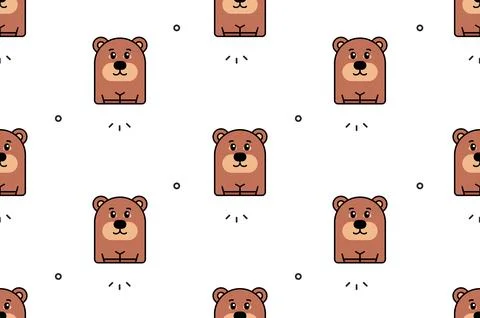 Seamless pattern with Bears Stock Illustration