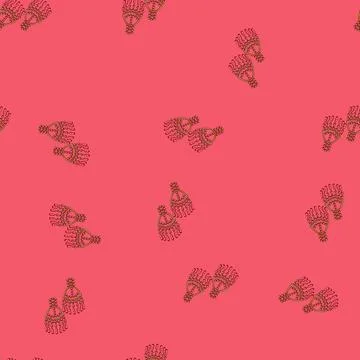 Seamless pattern beautiful boho earrings cartoon vector 库存插图