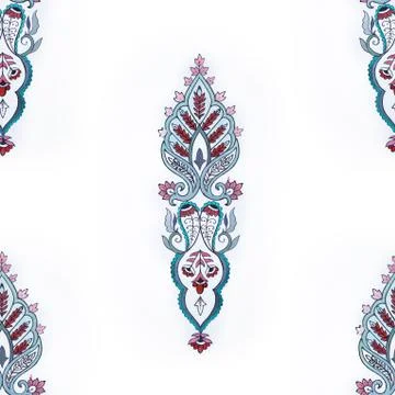Seamless pattern of beautiful decorations on a white background. Stock Illustration