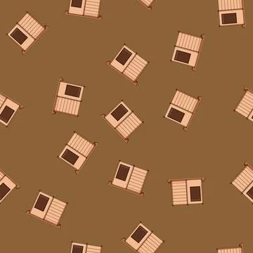 Seamless pattern beautiful dog house cartoon vector Stock Illustration