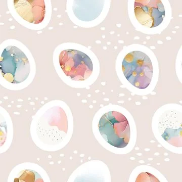 Seamless pattern with beautiful Easter eggs. Vector illustration Stock Illustration