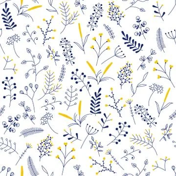 Seamless pattern with beautiful flowers Stock Illustration