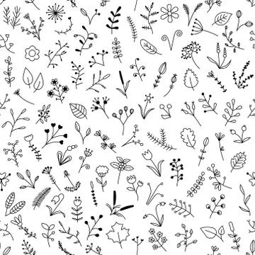 Seamless pattern with beautiful flowers Stock Illustration