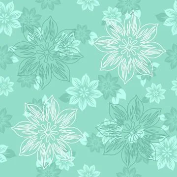 Seamless pattern with beautiful flowers. Vector illustration Stock Illustration