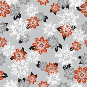 Seamless pattern with beautiful flowers. Vector illustration Stock Illustration