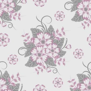 Seamless pattern with beautiful flowers. Vector illustration Stock Illustration