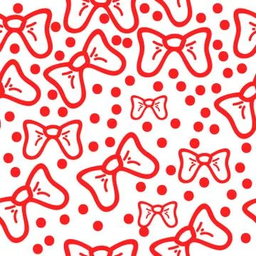Seamless pattern with beautiful hand drawn bows.Doodle illustration Stock Illustration
