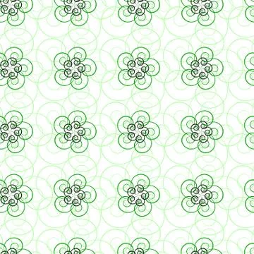 Seamless pattern of beautiful light green curly lines Stock Illustration
