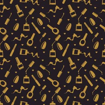 Seamless pattern of beautiful manicure. Stock Illustration