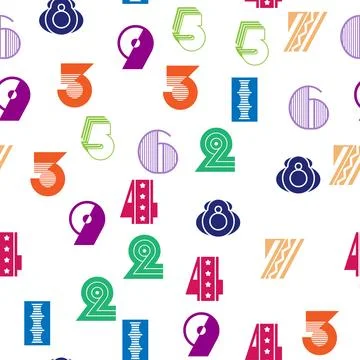 Seamless pattern with beautiful numbers. Algebra and geometry, calculations Stock Illustration