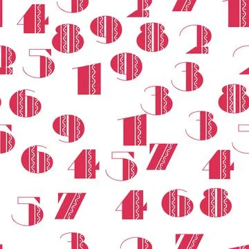 Seamless pattern with beautiful numbers. Algebra and geometry, calculations Stock Illustration