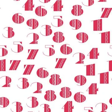 Seamless pattern with beautiful numbers. Algebra and geometry, calculations Stock Illustration