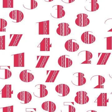 Seamless pattern with beautiful numbers. Algebra and geometry, calculations Illustrazione stock