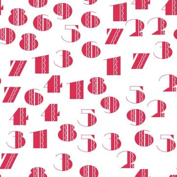 Seamless pattern with beautiful numbers. Algebra and geometry, calculations Stock Illustration