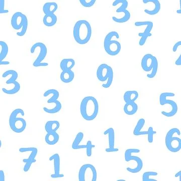 Seamless pattern with beautiful numbers. Ten, twenty, thirty, forty, fifty,.. Stock Illustration