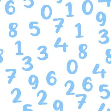 Seamless pattern with beautiful numbers. Ten, twenty, thirty, forty, fifty,.. Stock Illustration