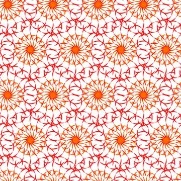 Seamless pattern of beautiful orange and red curly lines Stock Illustration