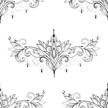 Seamless pattern of beautiful ornament on a white background. Stock Illustration