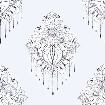 Seamless pattern of beautiful ornament on a white background. Illustrazione stock