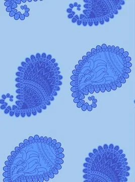 Seamless pattern of beautiful paisley cucumbers Turkish, Indian, Persian, Mex Illustrazione stock