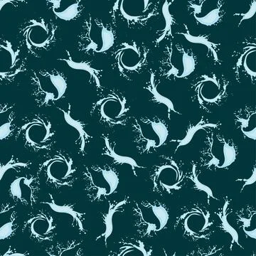 Seamless pattern with beautiful water splashes Stock Illustration