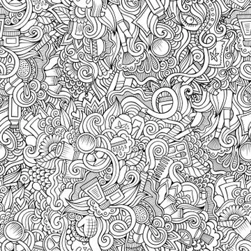 Seamless pattern with beauty and cosmetics Stock Illustration