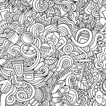 Seamless pattern with beauty and cosmetics Stock Illustration