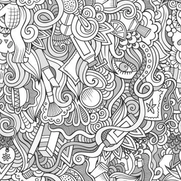 Seamless pattern with beauty and cosmetics Stock Illustration