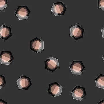 Seamless pattern beauty blush compact cartoon vector Stock Illustration