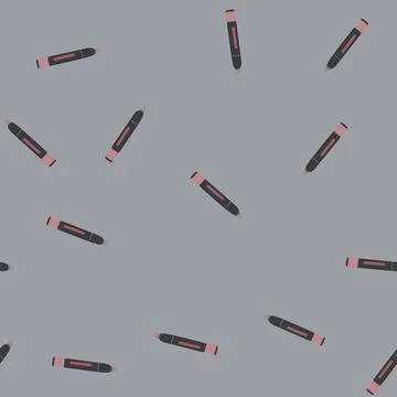 Seamless pattern beauty lipstick makeup cartoon vector Stock Illustration