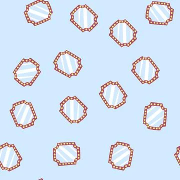 Seamless pattern beauty makeup mirror frame cartoon vector Illustrazione stock