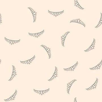 Seamless pattern beauty tiara crown cartoon vector Stock Illustration