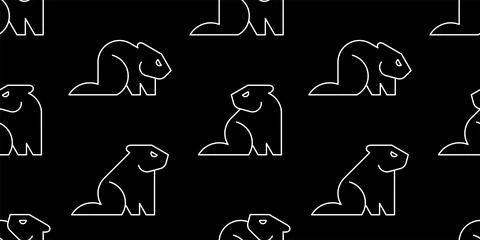 Seamless pattern with Beavers Stock Illustration