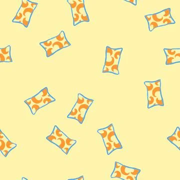 Seamless pattern bedroom throw pillows cartoon vector Stockillustratie