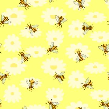 Seamless pattern with bee イラスト素材