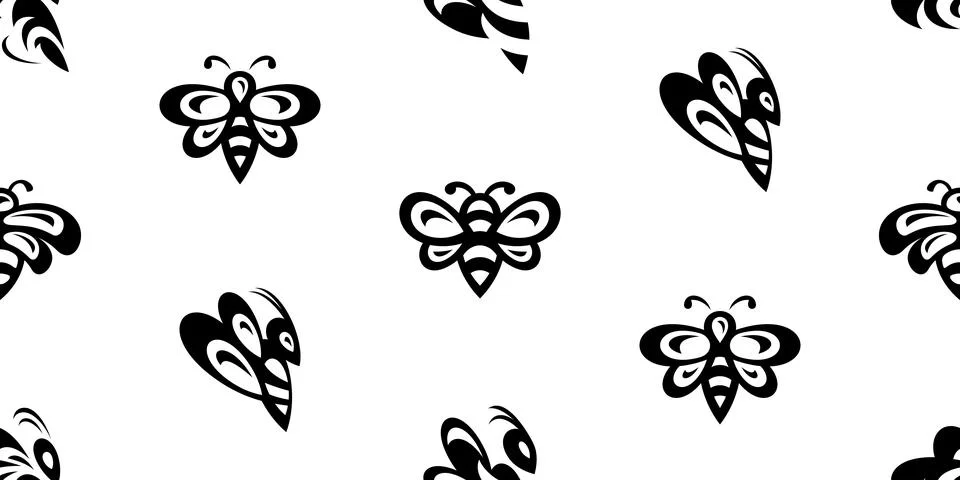 Seamless pattern with Bee Stock Illustration