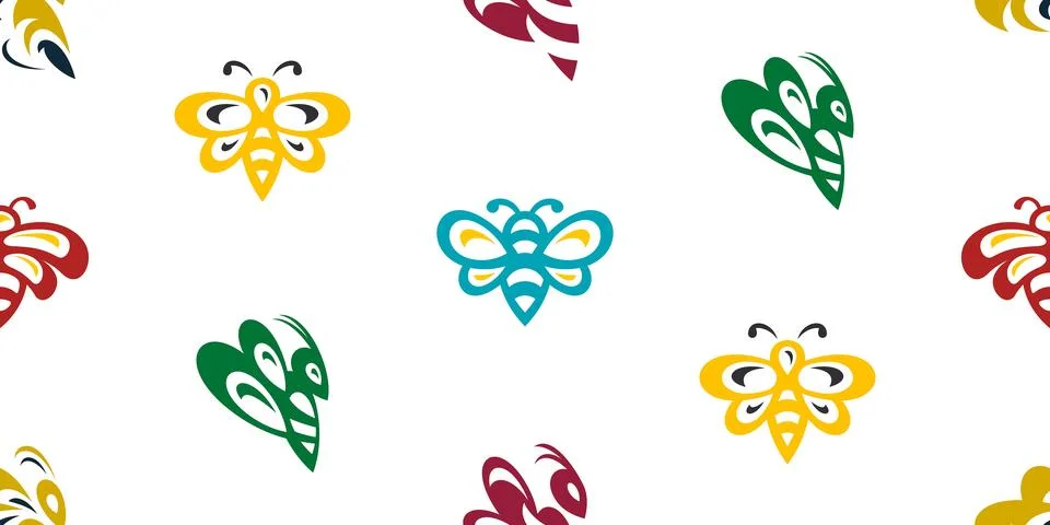 Seamless pattern with Bee Stockillustratie