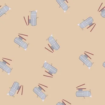 Seamless pattern bee smoker equipment for beekeeping and collecting honey Stock Illustration
