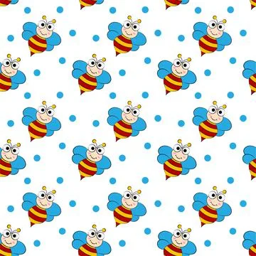 Seamless pattern bee, vector illustration. Illustrazione stock