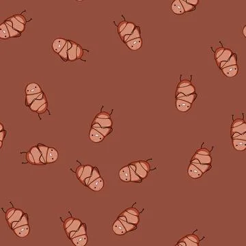Seamless pattern beef meat character cartoon vector Stock Illustration