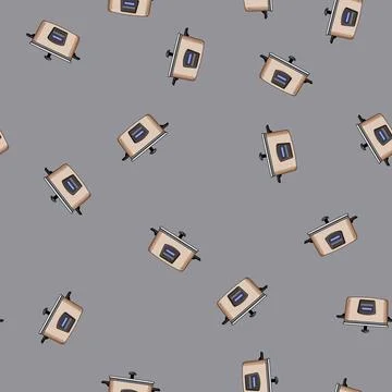 Seamless pattern beef slow cooker cartoon vector Stock Illustration